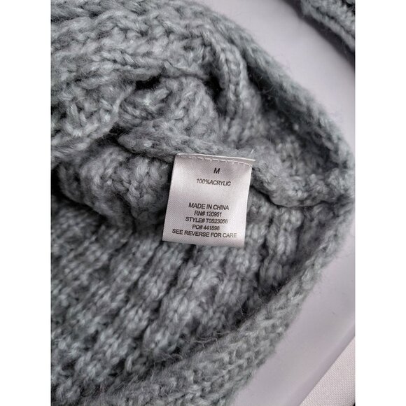 Pink Rose Womens M Gray Knit Cowl Neck Sweater Acrylic - Picture 3 of 8